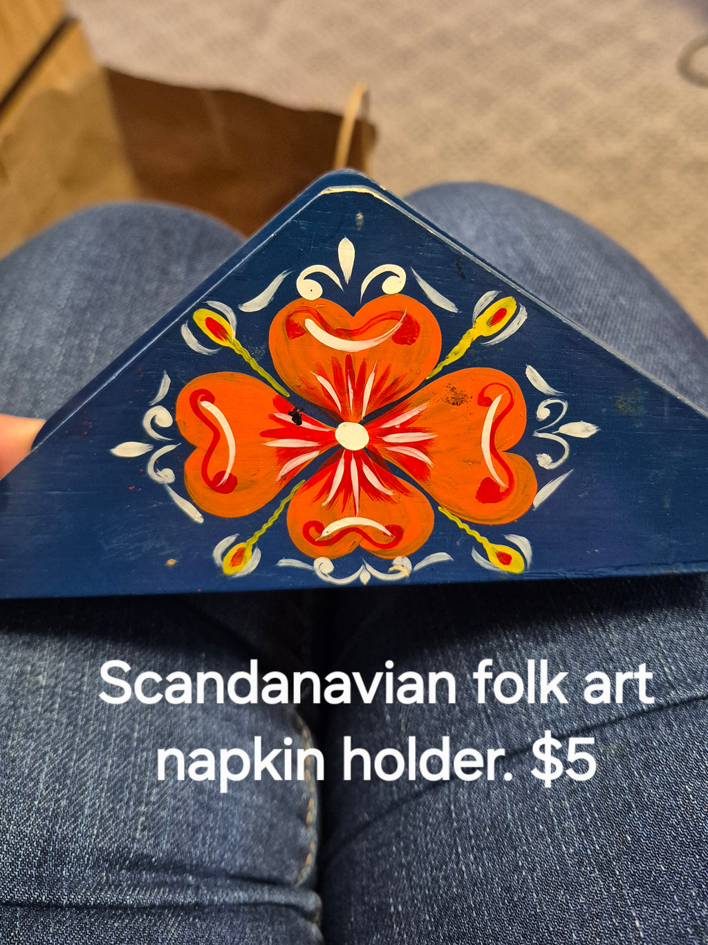 Scandinavian wooden napkin holder
