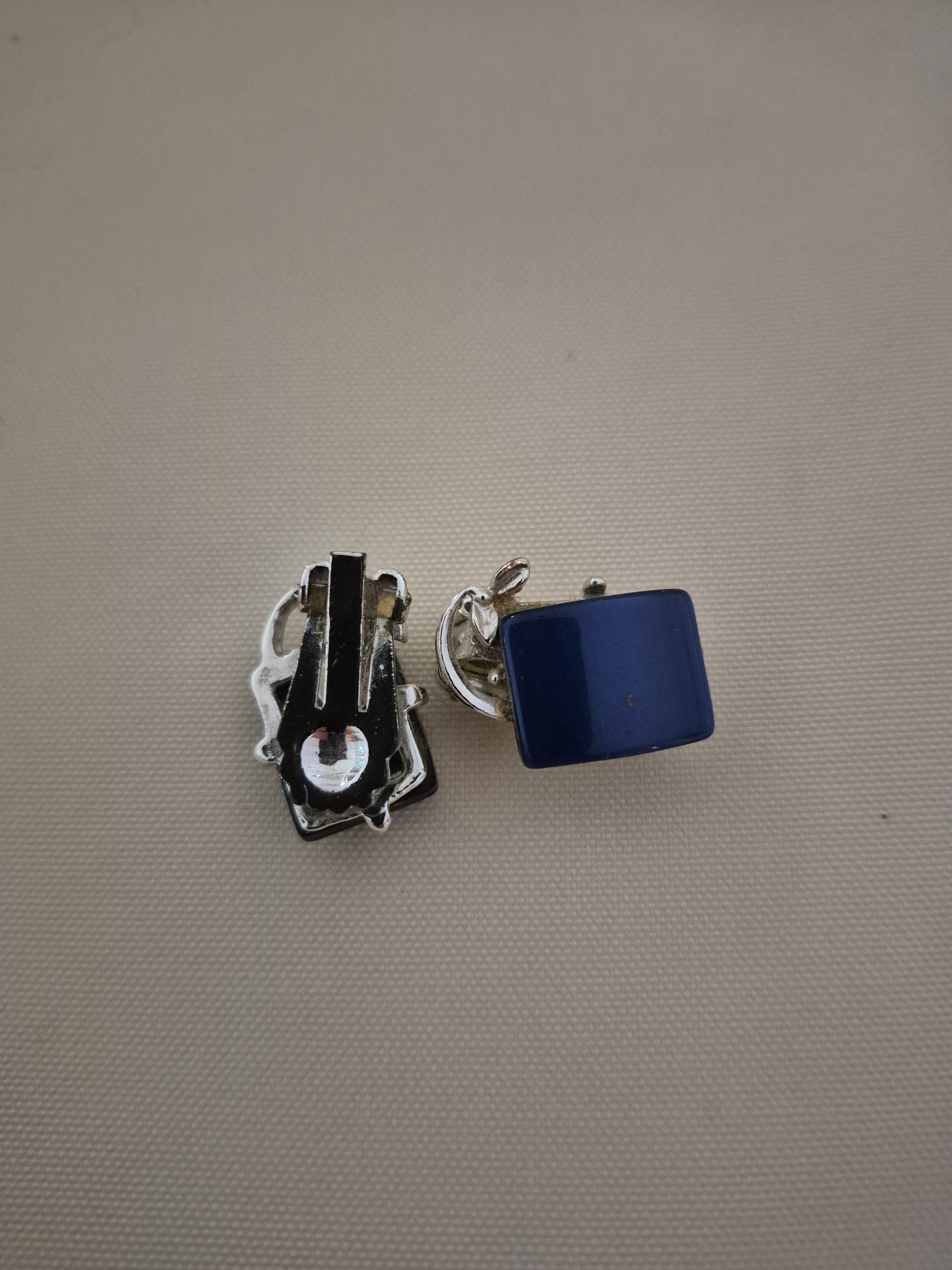 Lucite or Lapis earrings