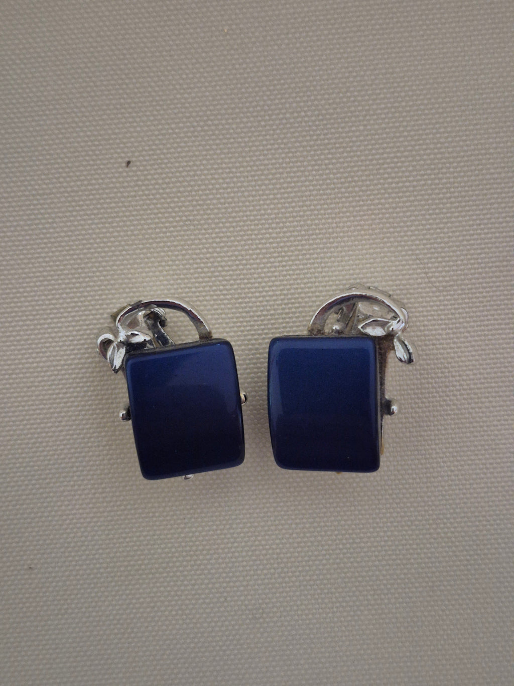 Lucite or Lapis earrings