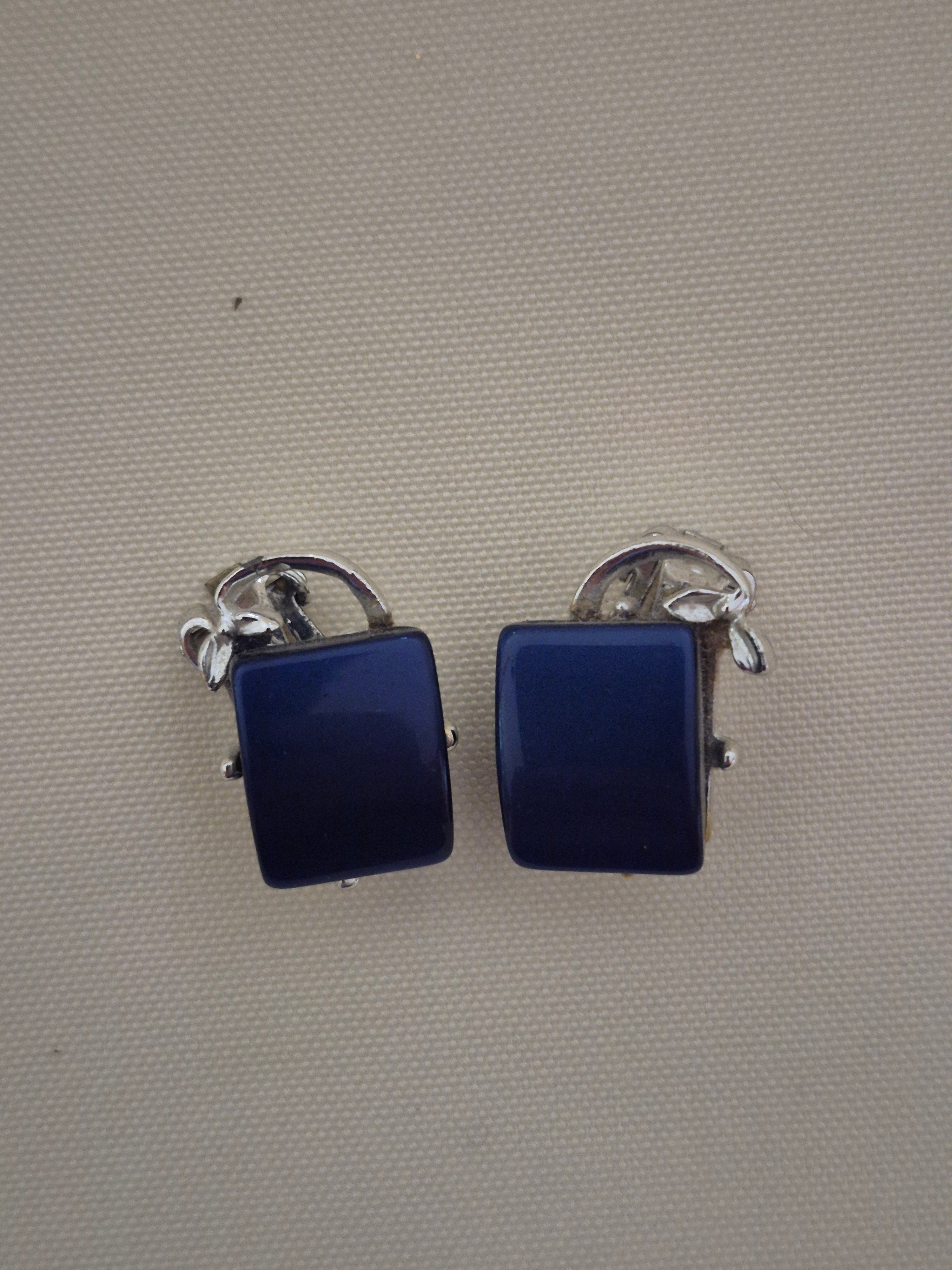 Lucite or Lapis earrings