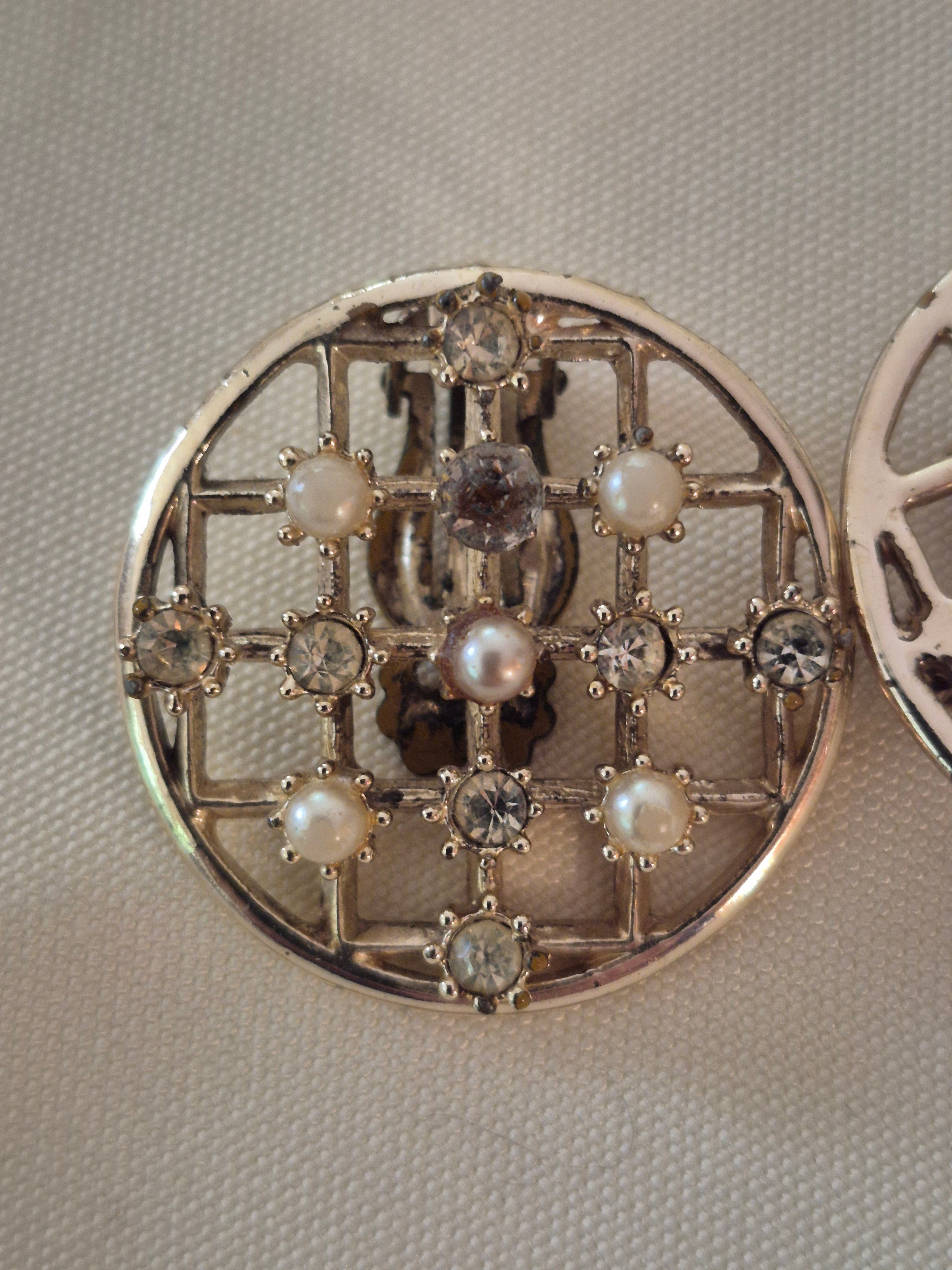 Gold colored clip-on earrings