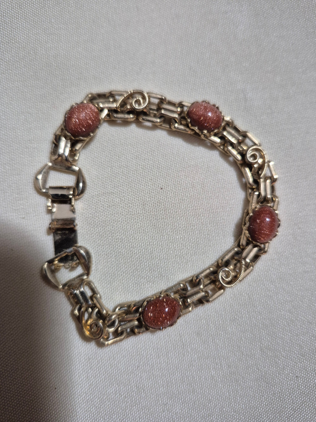Sandstone or Feldspar Goldstone bracelet.