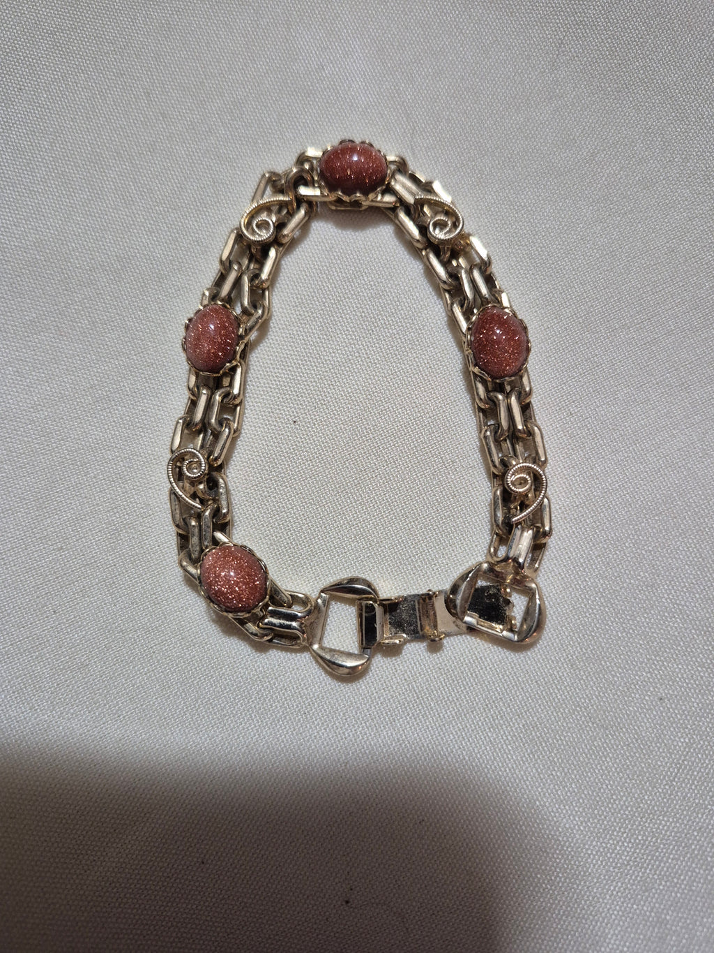 Sandstone or Feldspar Goldstone bracelet.