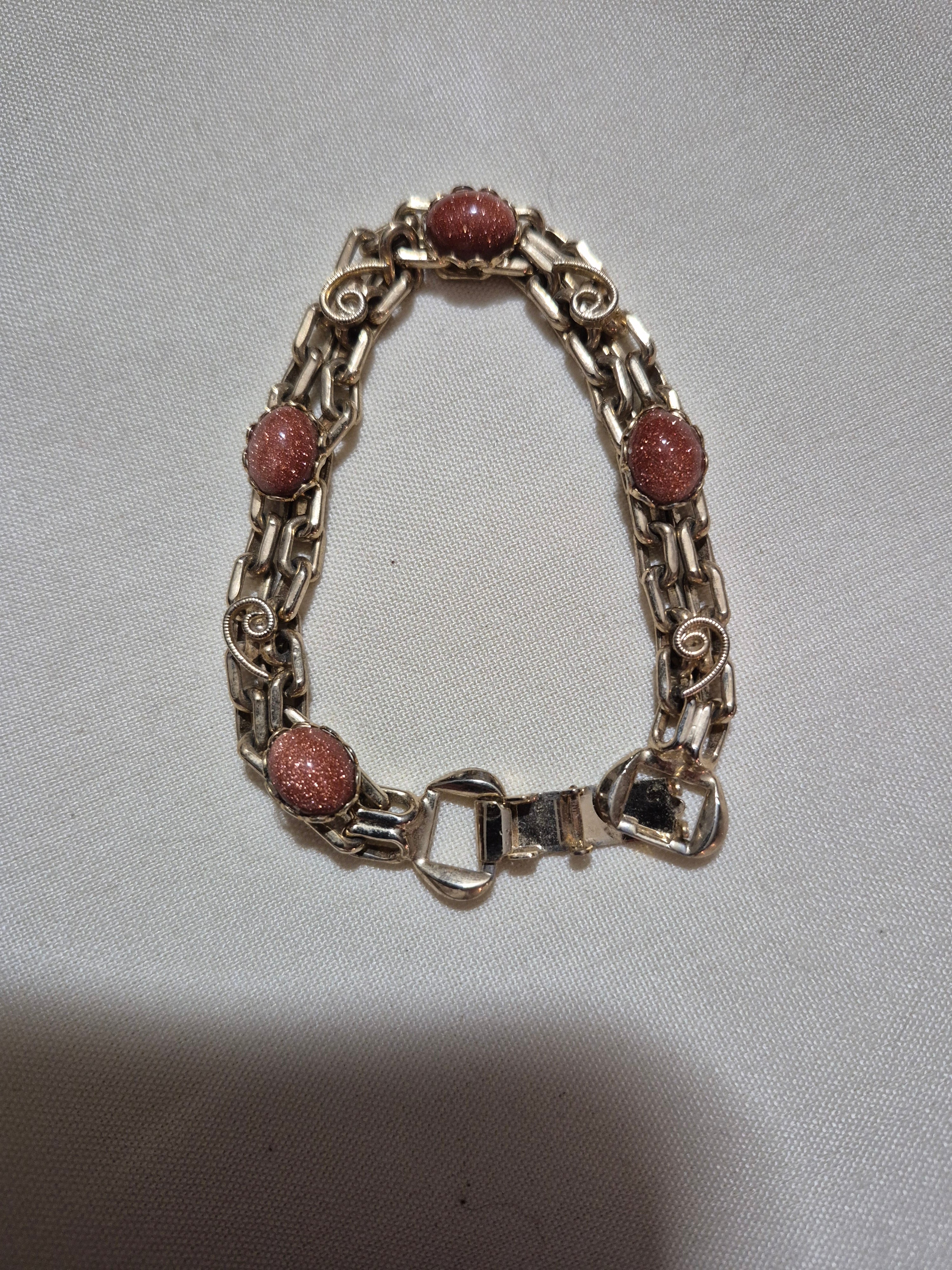Sandstone or Feldspar Goldstone bracelet.