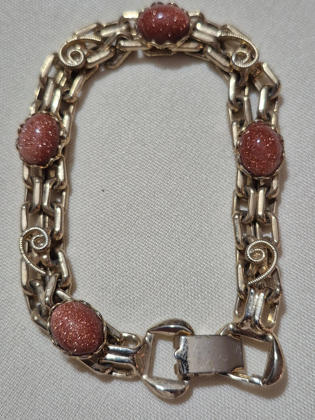 Sandstone or Feldspar Goldstone bracelet.