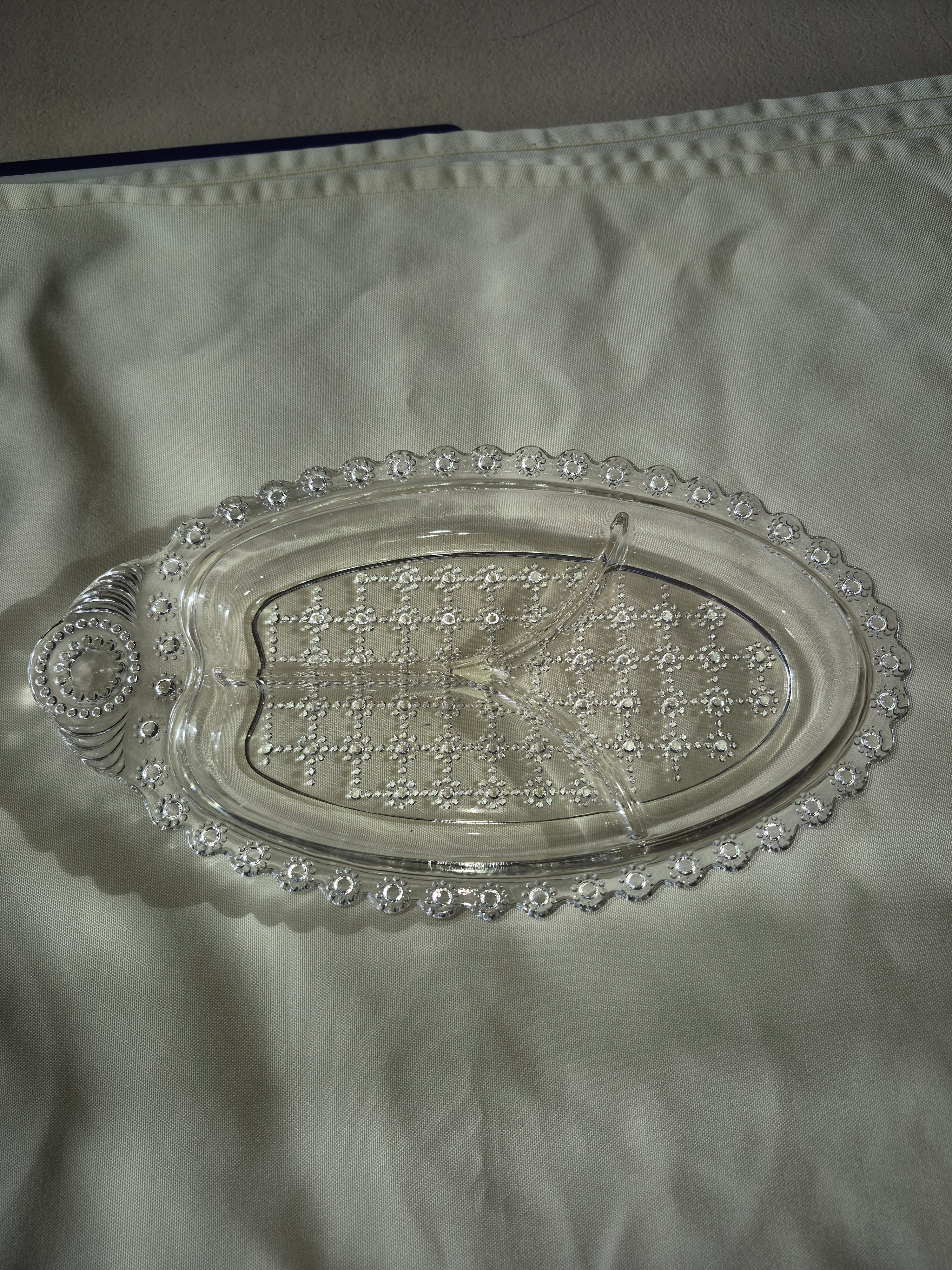 Hazel Atlas divided relish tray.