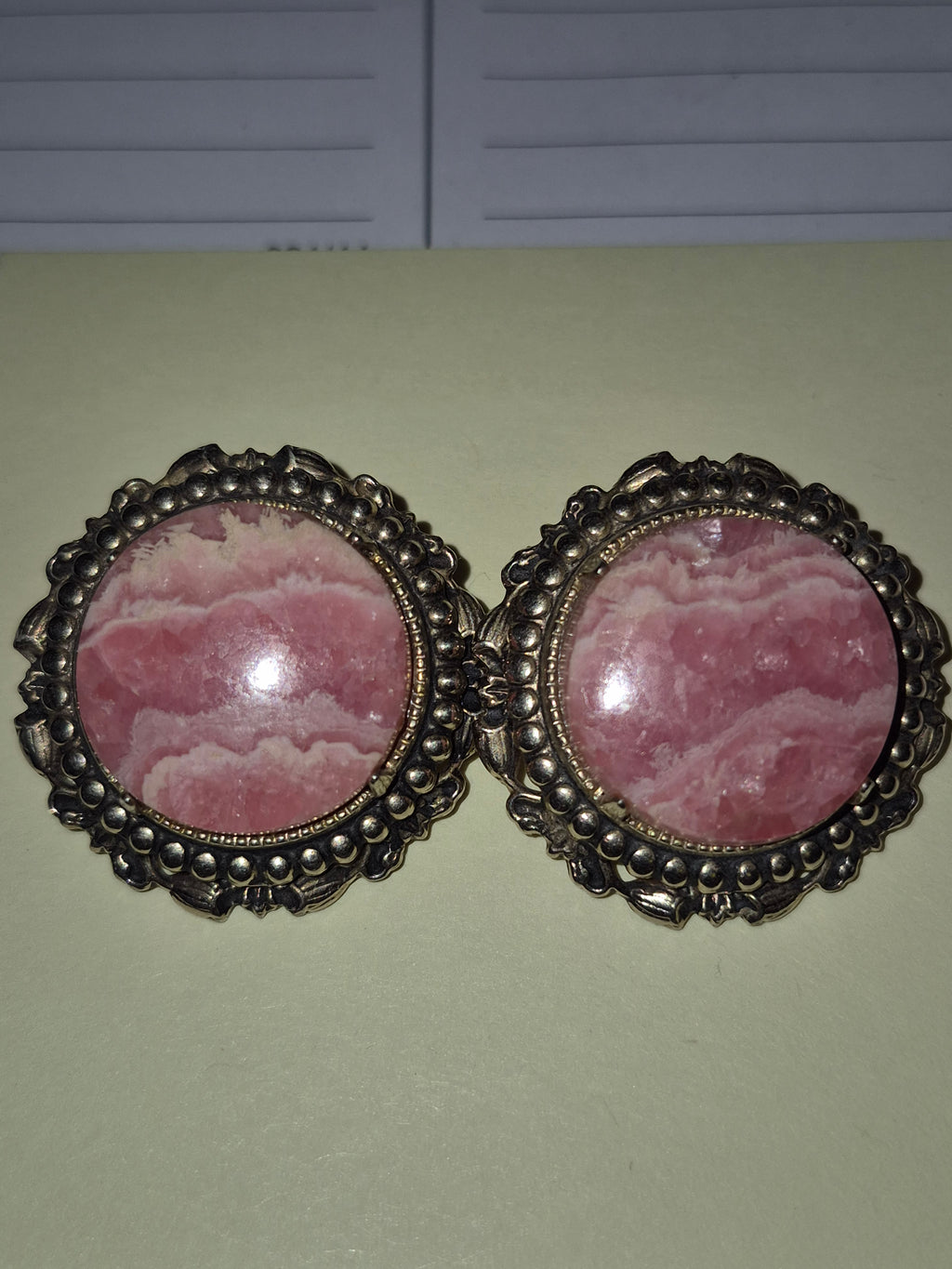 Rhodochrosite stone earrings