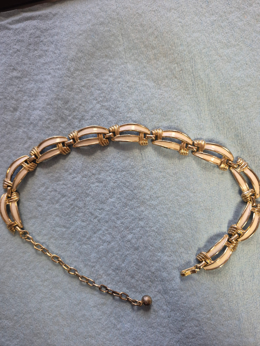 White and gold necklace