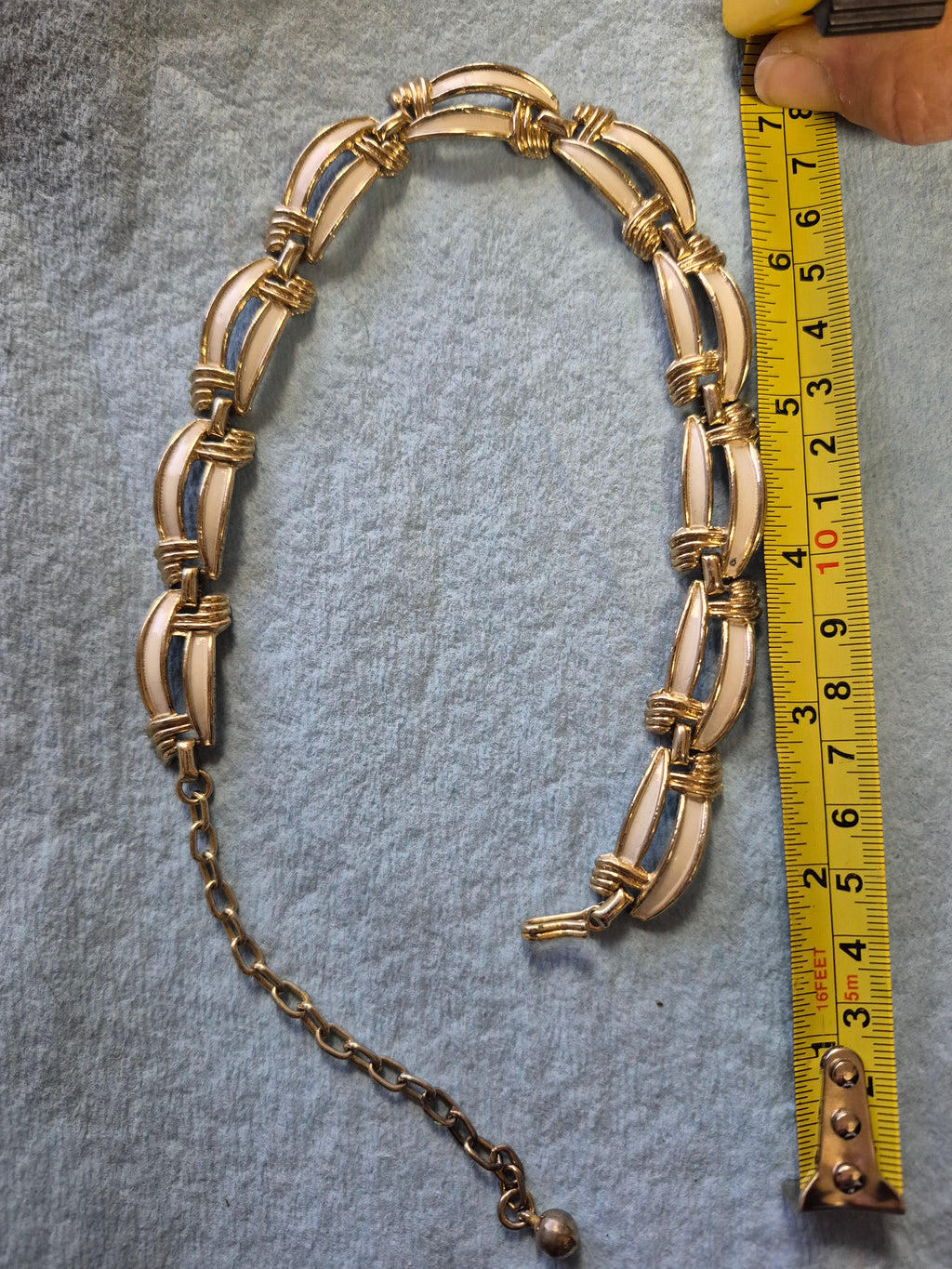 White and gold necklace