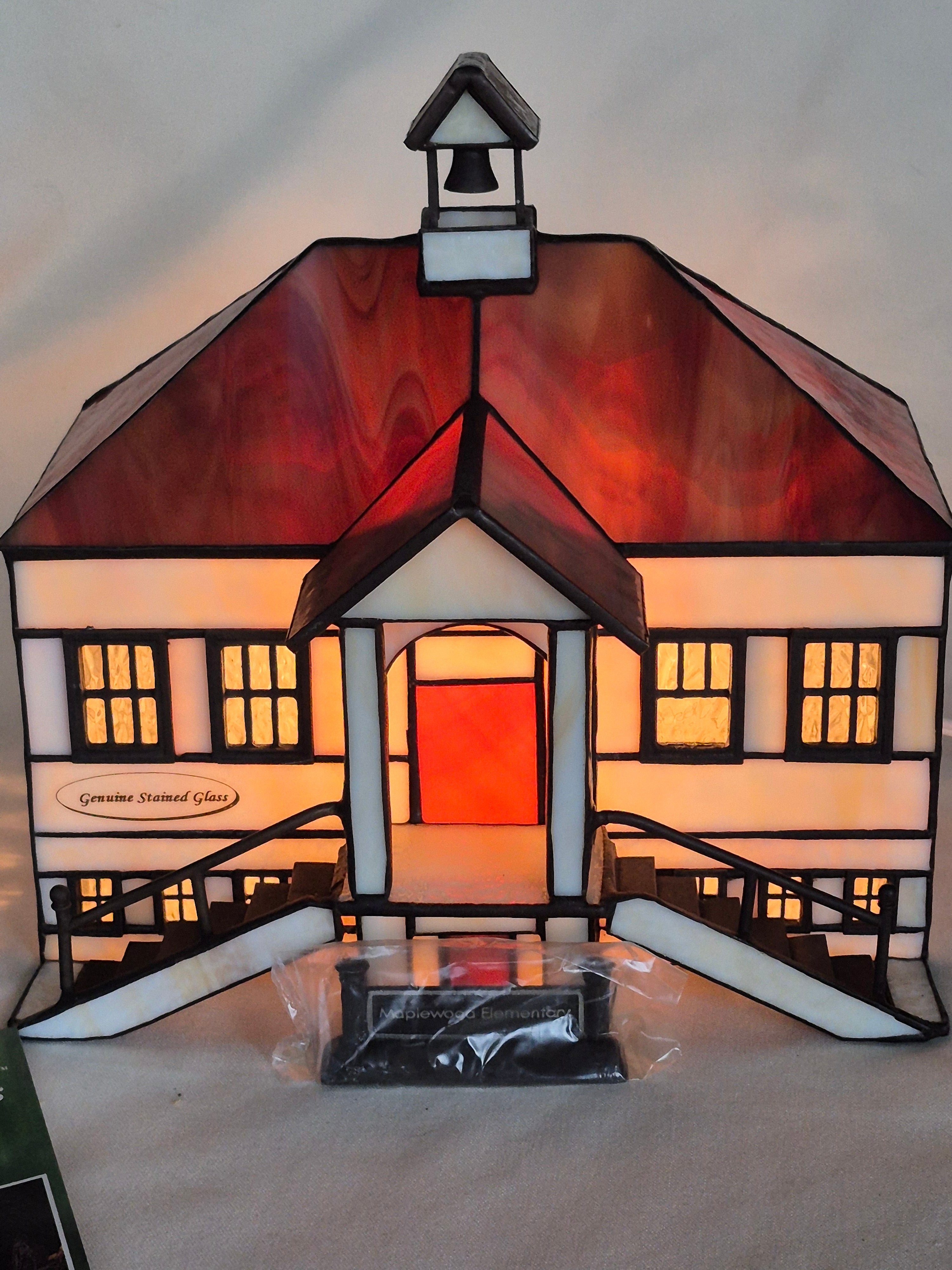 Stained Glass Lighted Village