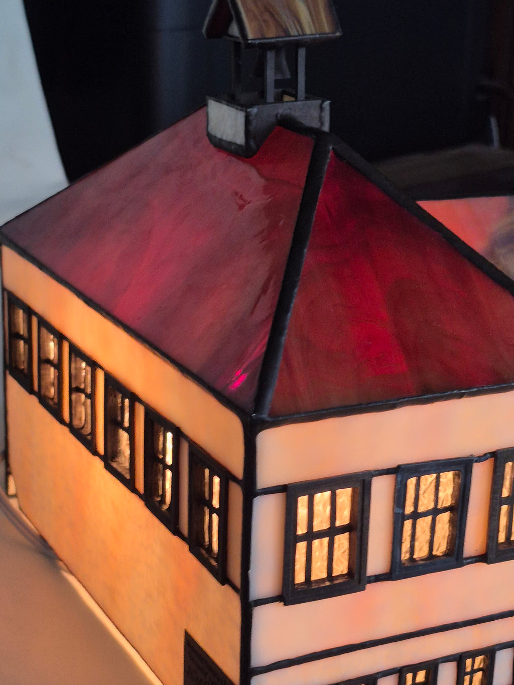 Stained Glass Lighted Village