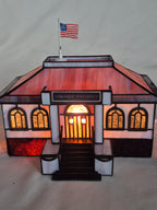 Stained Glass Lighted Village