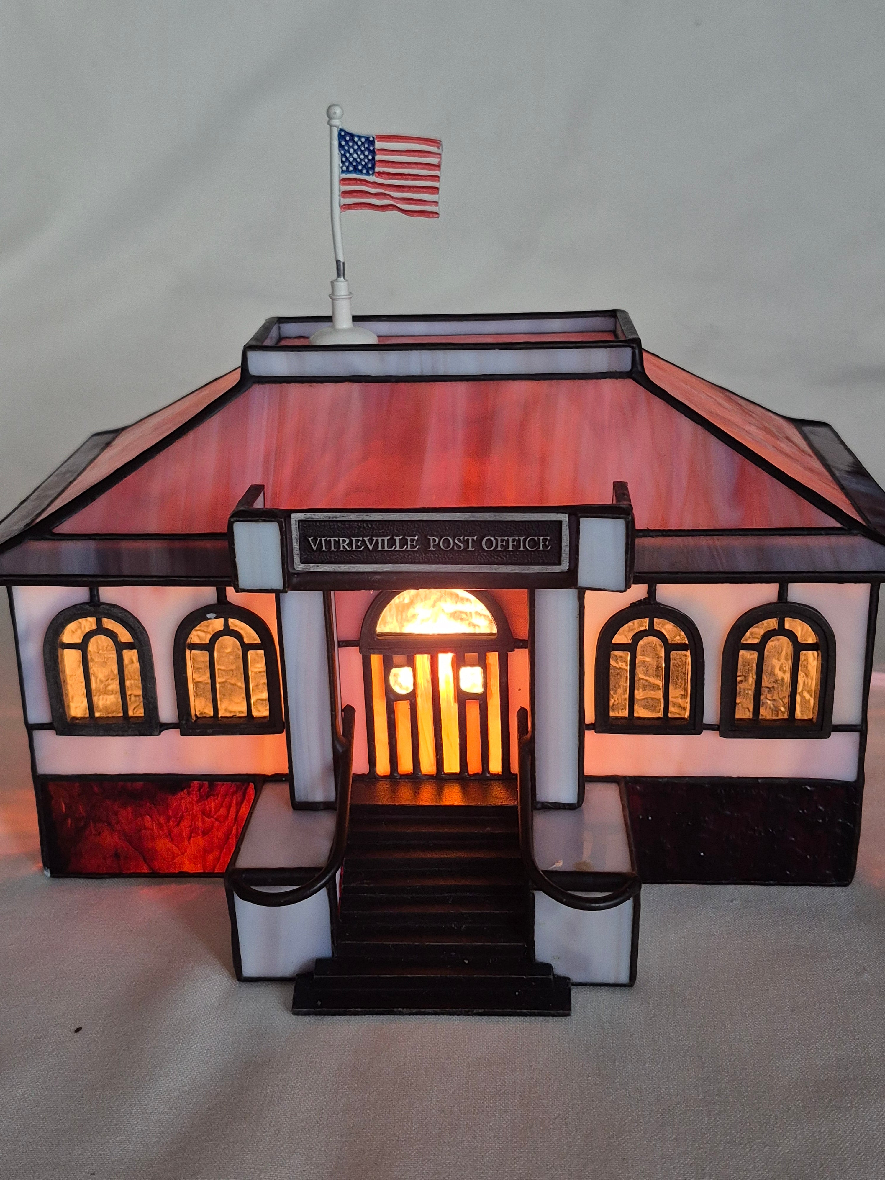 Stained Glass Lighted Village