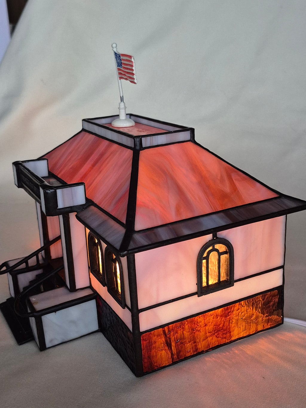 Stained Glass Lighted Village