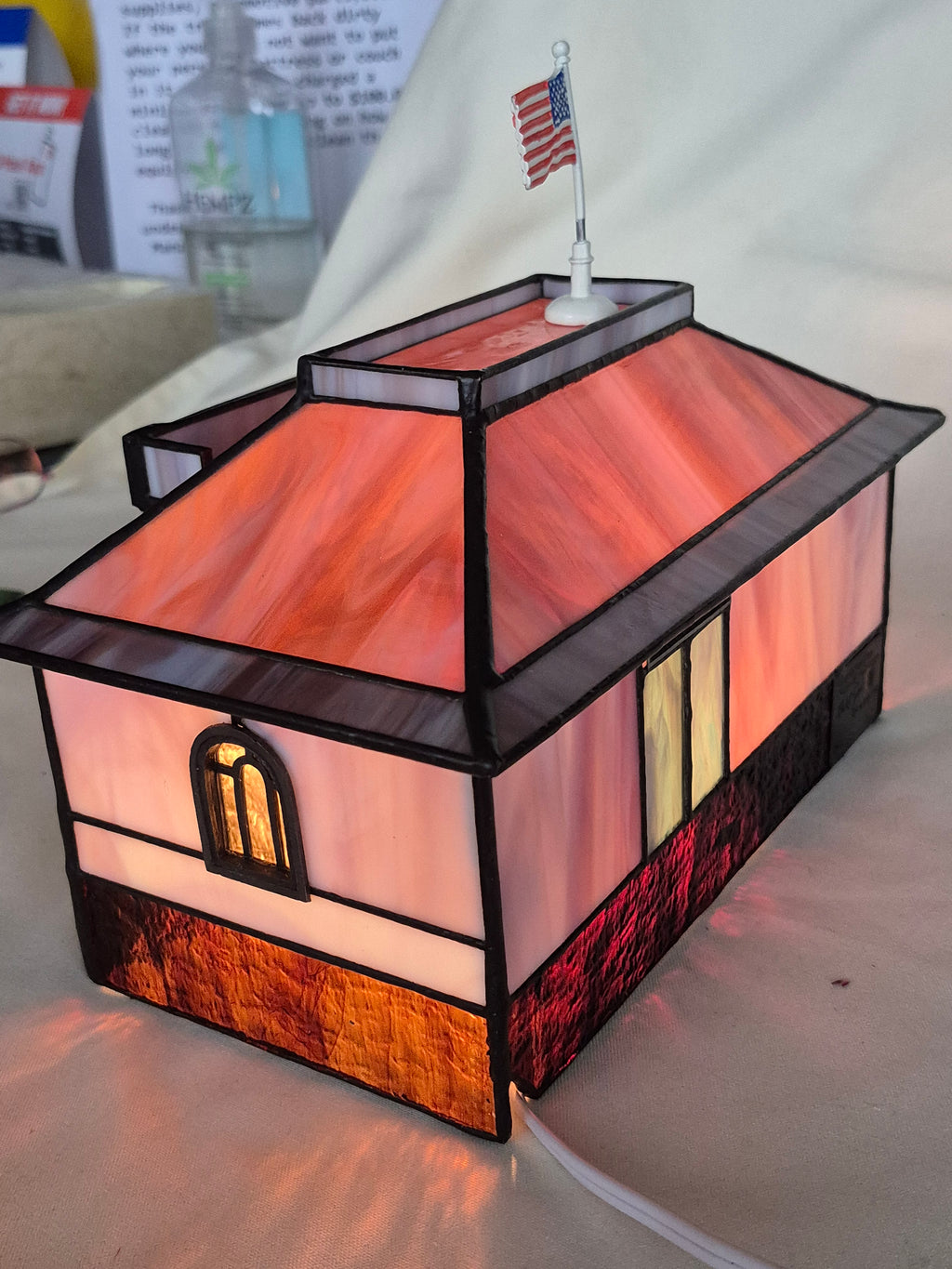 Stained Glass Lighted Village