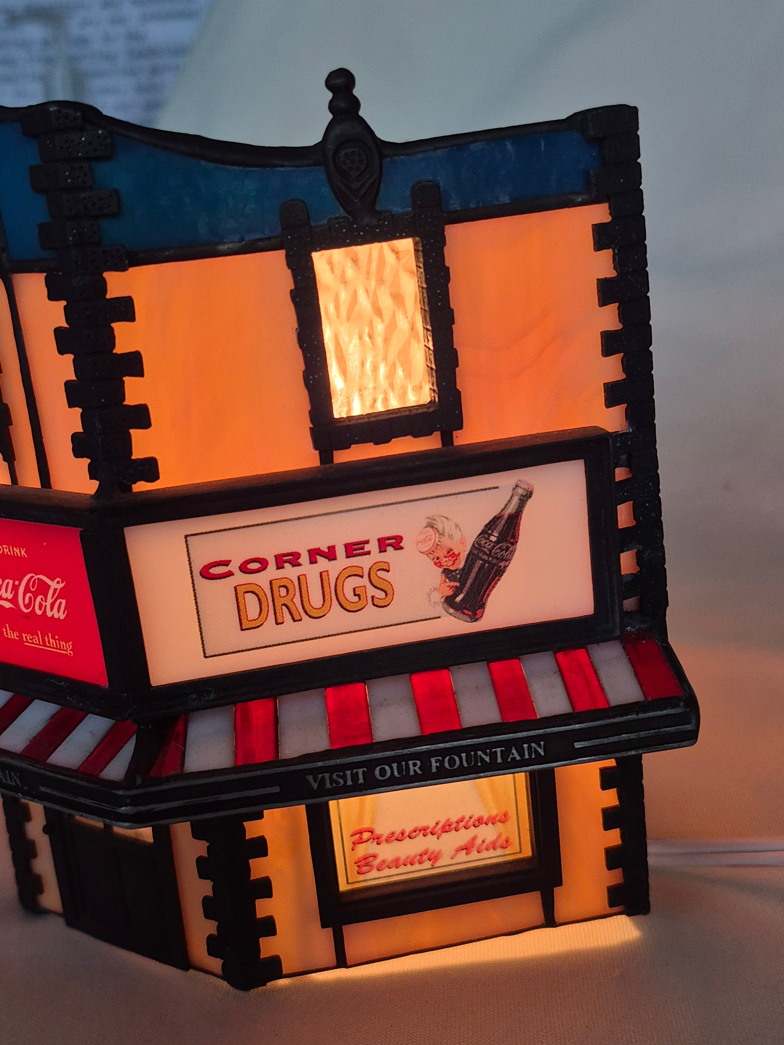 Stained Glass Lighted Village