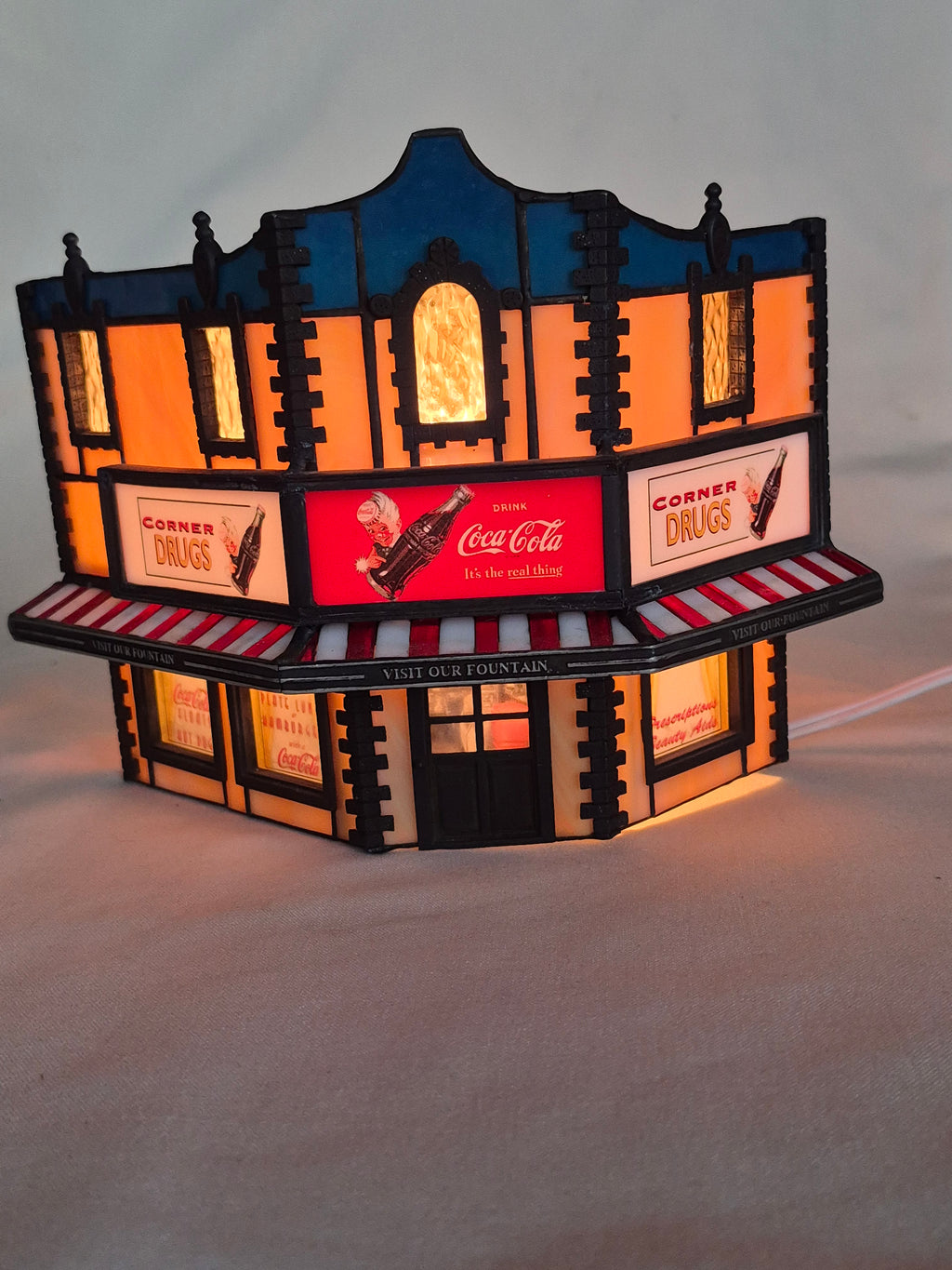 Stained Glass Lighted Village