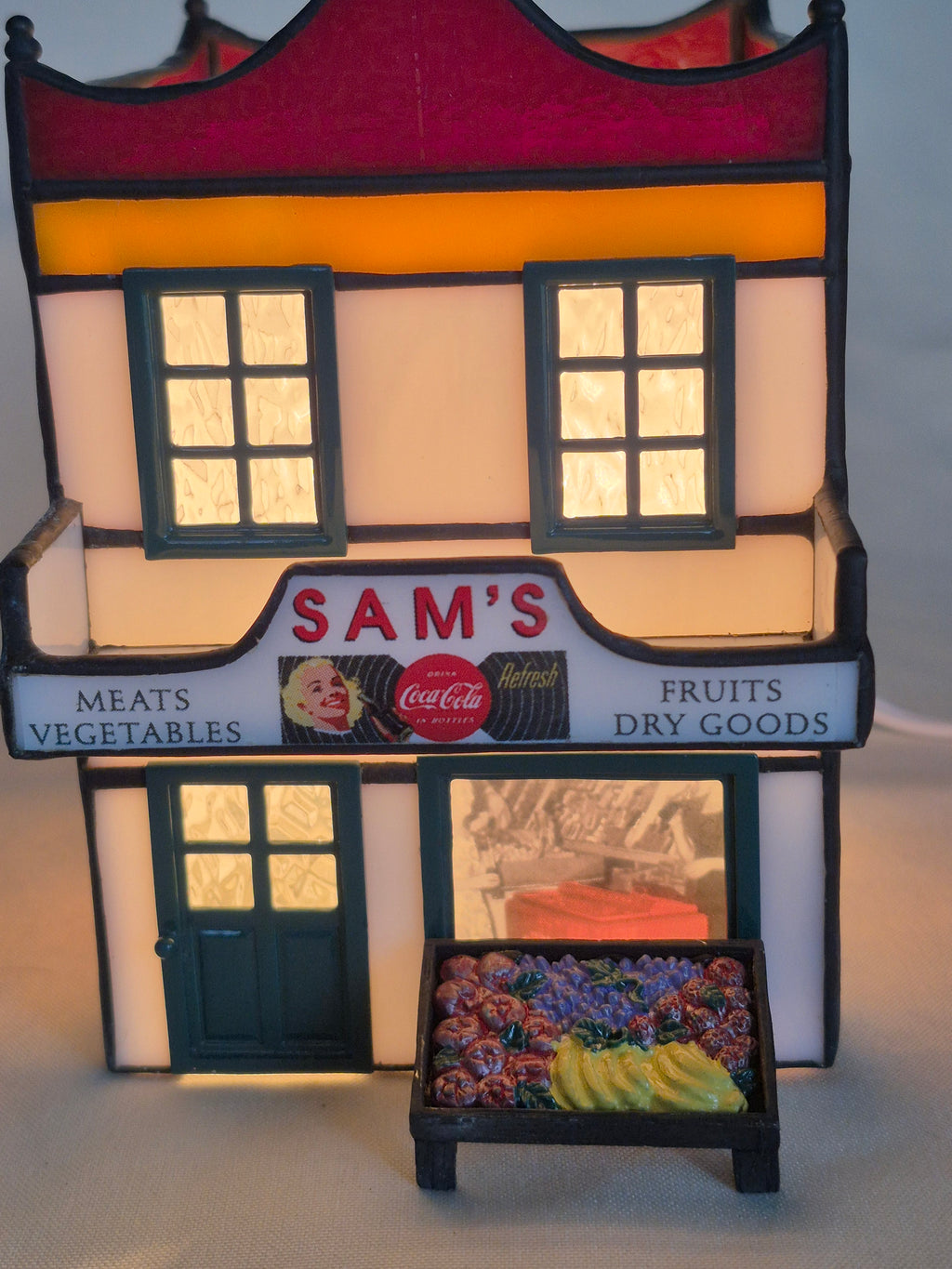 Stained Glass Lighted Village