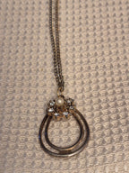 Gold-tone and diamond necklace